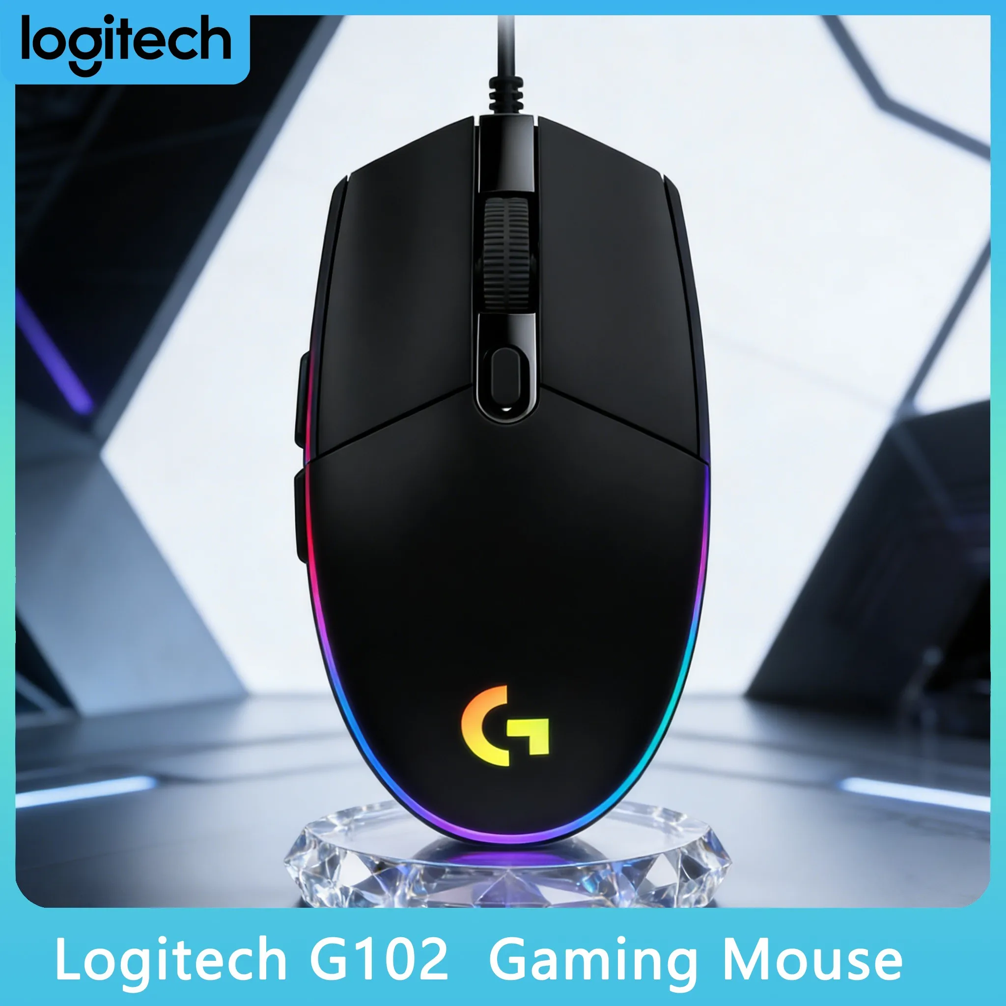 

Игровая мышь Logitech G102 проводная RGB, лучшее соотношение цены и качества, высокая точность, 8000 DPI