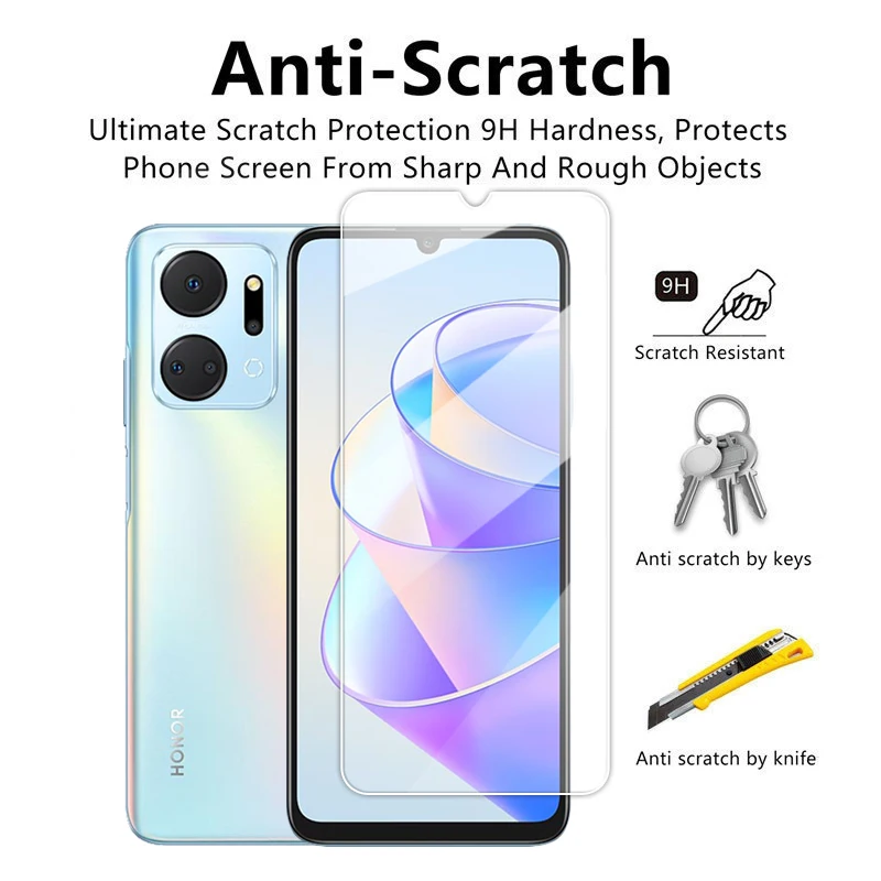 For Honor X7A Glass 6.75 inch Transparent Full Glue Screen Protector For Honor X7A Tempered Glass For Honor X7A 5G Lens Film