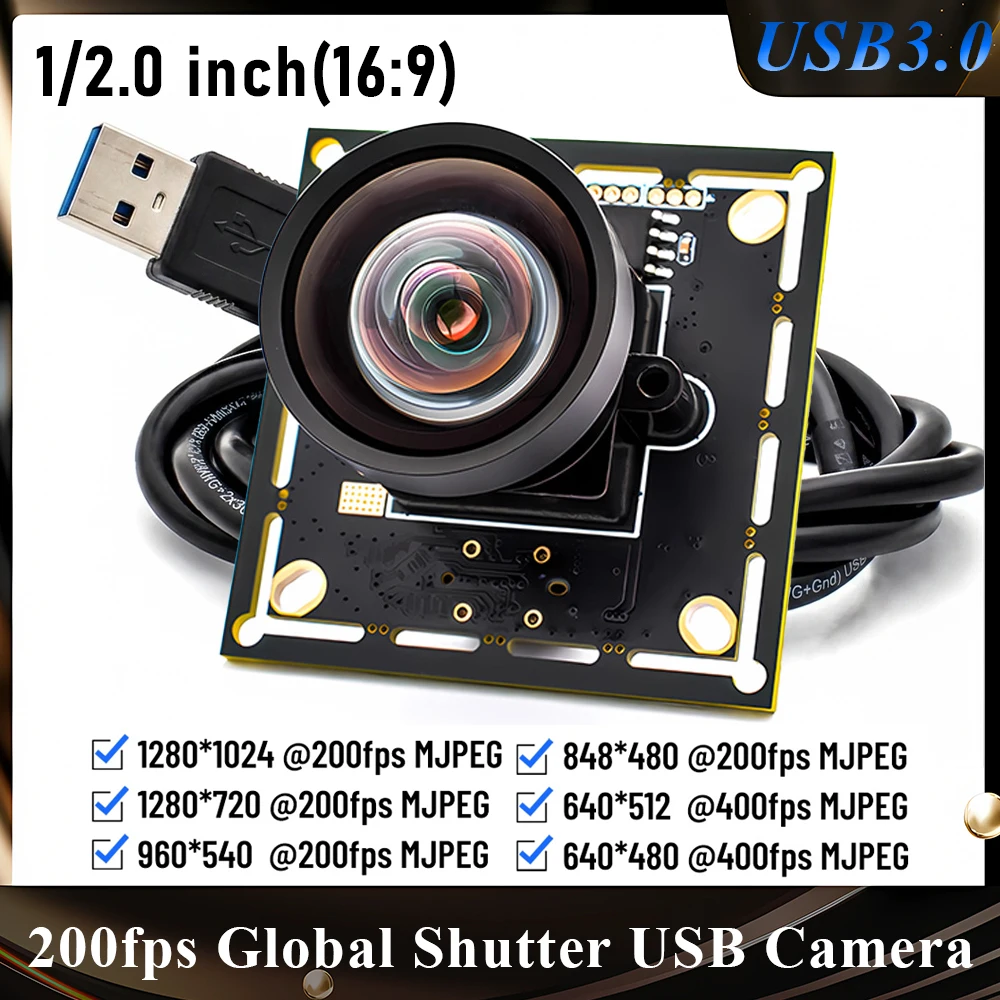 1.3MP 200FPS Global Shutter USB3.0 Camera Module, 1/2.0