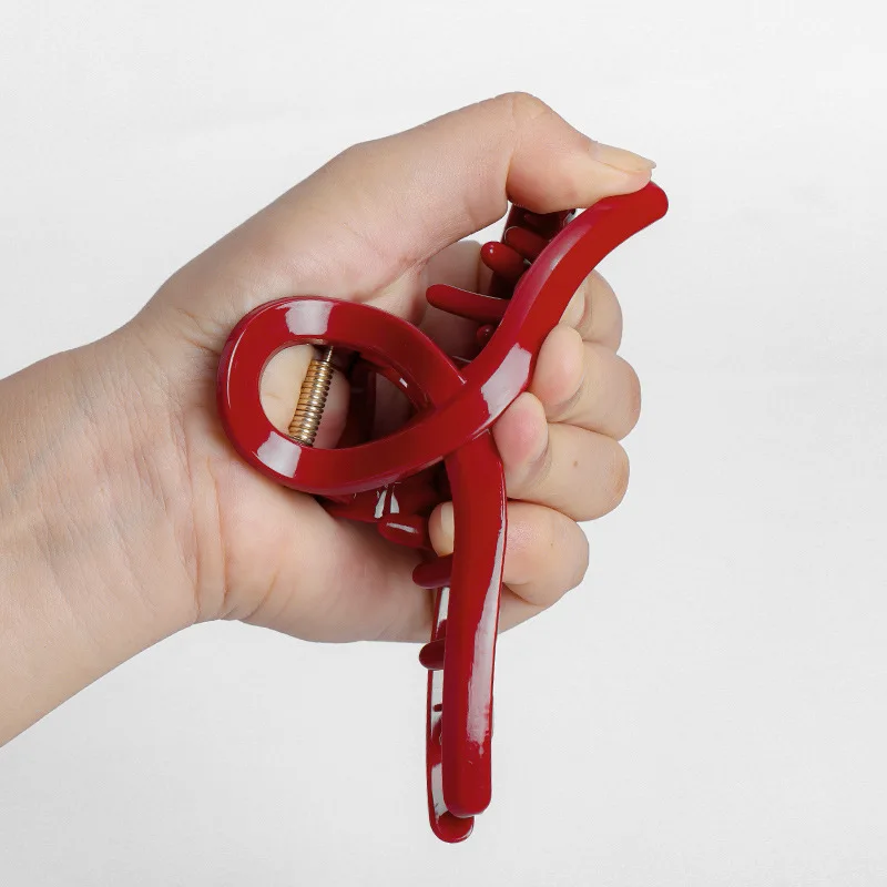 Fermaglio per capelli in gel di silice dal design minimamente con uno retro della testa, fascia per capelli, clip per squalo, fermaglio per capelli in stile femminile con volume di grandi dimensioni