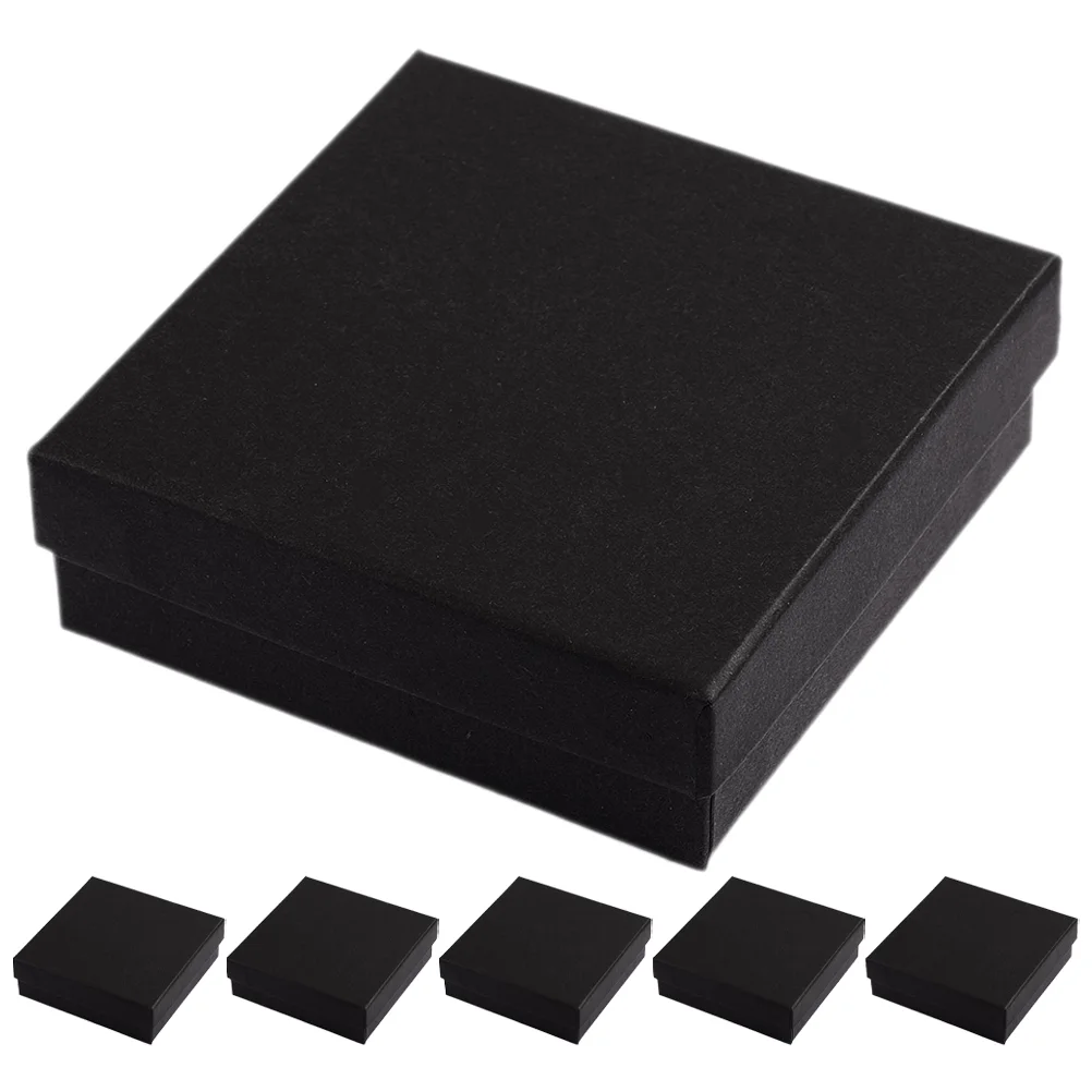 

6 Pcs Small Jewelry Gift Boxes with Lids Necklace Gifts Bulk For Black Packaging Case Man