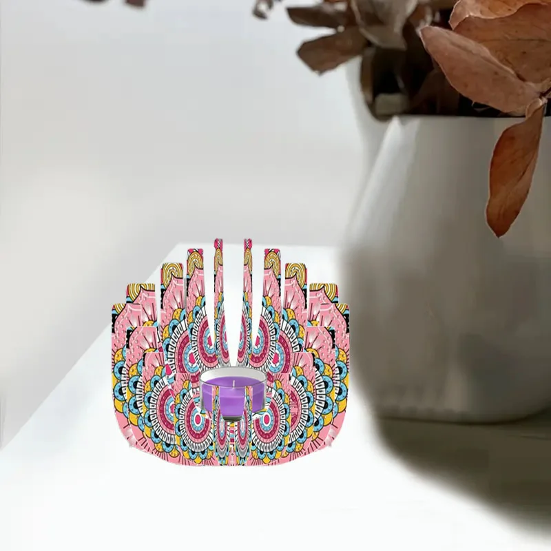 

DIY 2025 New Creative Diamond Embroidery Candlestick Flower Geometry Pattern Design Diamond Painting Tools Candlestick Ornament