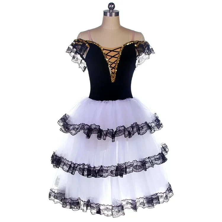 

Tutu Ballet Skirt For Girls Women Adults Spanish Dress Ballet Dance Performance Costumes Professional Tutus Red Long Romantic