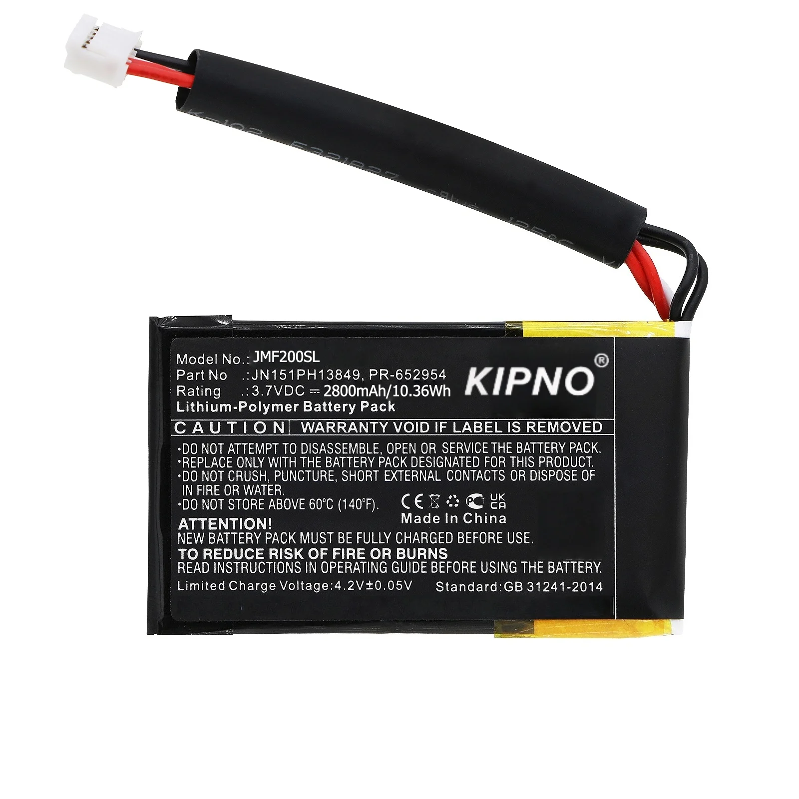 

KIPNO Li-Polymer Speaker Battery JN151PH13849 PR-652954 for JBL, 3.7V 2800mAh, Compatible Models: Flip 2 (2014), Flip II (2014)