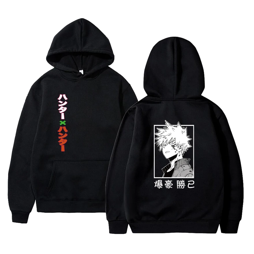 بلدي بطل الأكاديمية Bakugo هوديس حجم كبير البلوز الدافئة الطباعة مقنعين عادية الشارع الشهير البلوز المتضخم ملابس حريمي #1