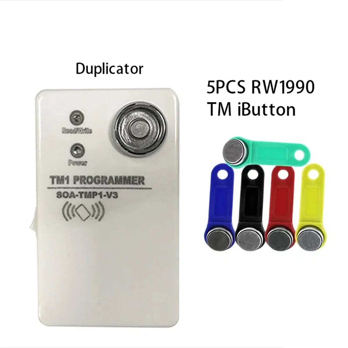 JAS-TM1 RFID Copier Duplicator Handheld RW1990 TM1990 TM1990B Ibutton DS-1990A 125KHz EM4305 T5577 EM4100 TM Card Reader,A