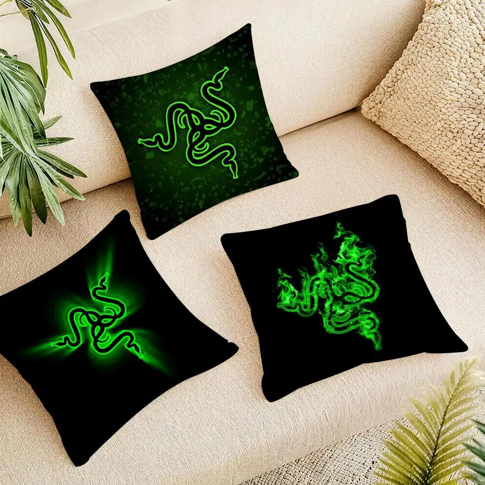 Retro R-Razer Cushion Cover Organic Linen Square Pillow Case Naturally Durable Hypoallergenic Gentle On Sensitive Skin