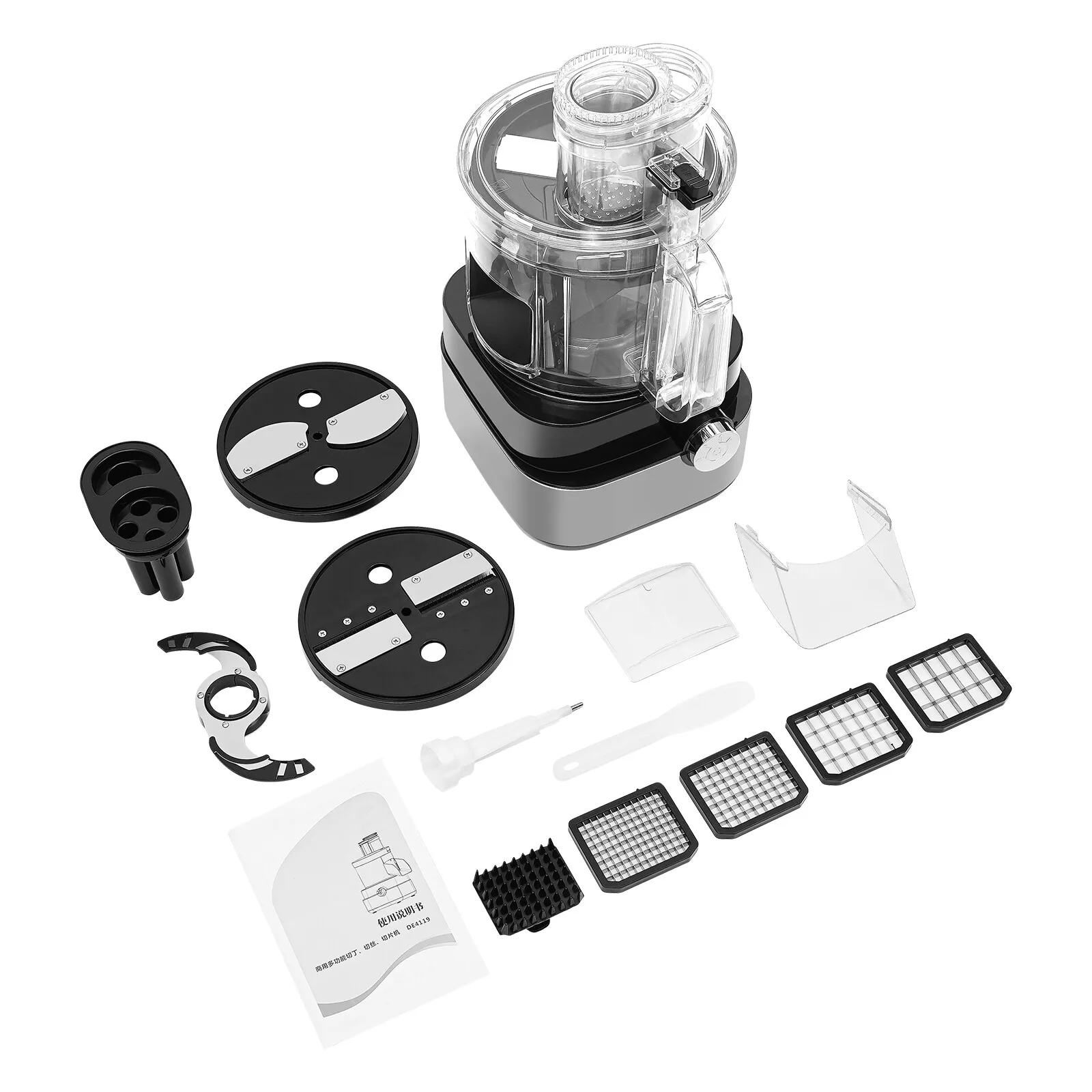 5-in-1 600W Commercial Electric Vegetable Cutter 900r/min Food Vegetable Processor 420 Stainless Steel