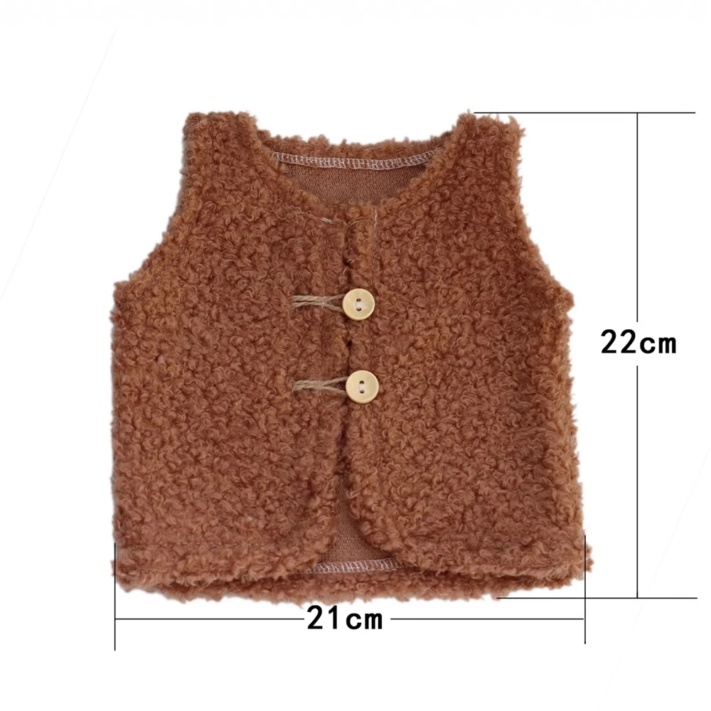 Plush Fleece Vest for Newborn Photography Baby Photo Prop 100 Days Outfit Soft Knit Sleeveless Vest Newborn Photoshoot Clothes