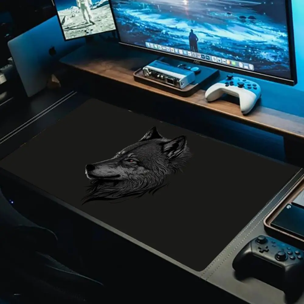 

Красивый коврик для мыши с волком, большие компьютерные аксессуары, коврики для офисного игрового стола, резиновые противоскользящие коврики для игровой клавиатуры, коврики для мыши, настольные коврики