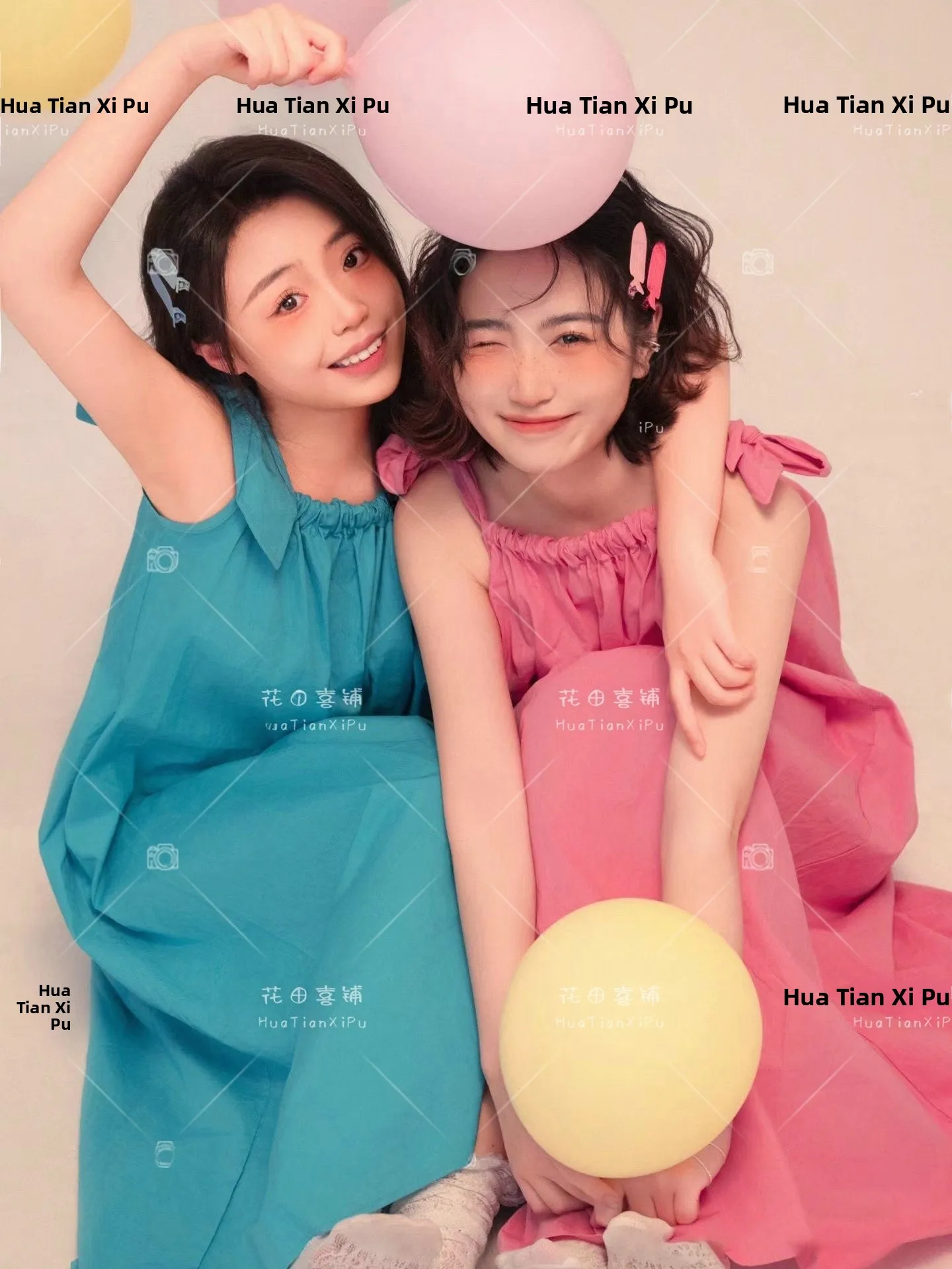 

2026 New Sweet And Quirky Best Friend Color Block Studio Art Photo Shoot Clothing Sister Outfit Photography Costume Ladies Fa...