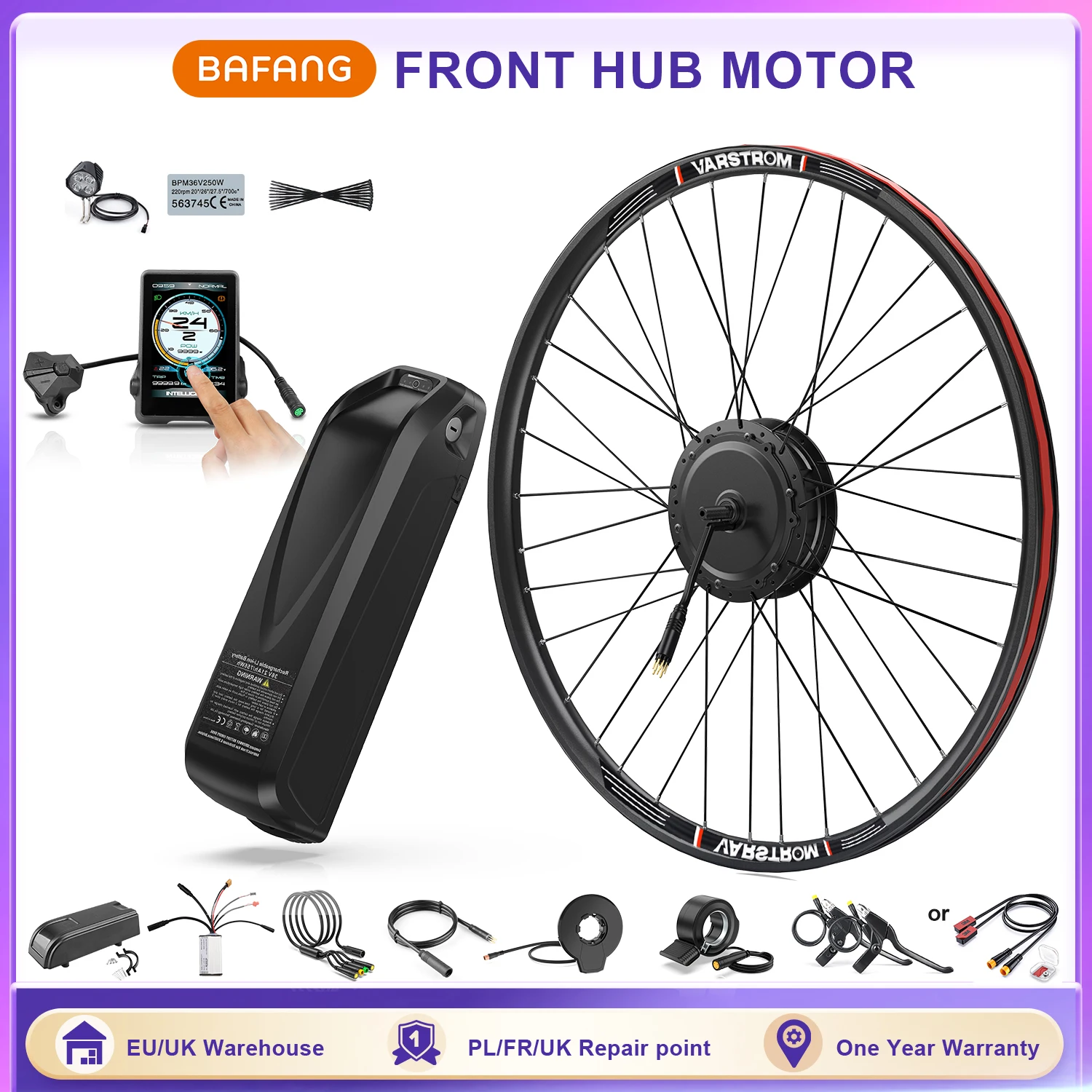 Bafang Motore del Mozzo Ruota 48V 500W Kit di Conversione Bicicletta Elettrica 26-29 pollici 700C Freno A Disco Anteriore Posteriore 8fun Motore eBike Per eCity