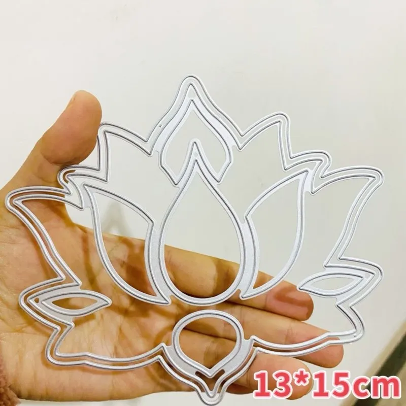 Hollowed Lotus Flower Metal Cut Dies Stencils for Scrapbooking Stamp/Photo Album Decorative Embossing DIY Paper Cards