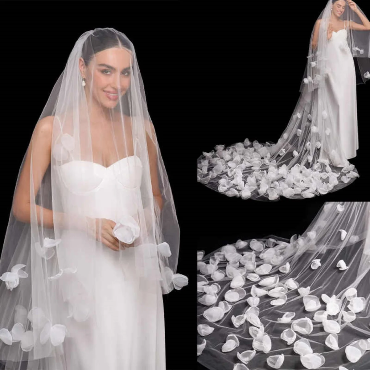 Magnificent Bridal Veils 3M Long Cathedral Veils Two Layer 3D Appliques Lace With Comb Wedding Accessories Customized