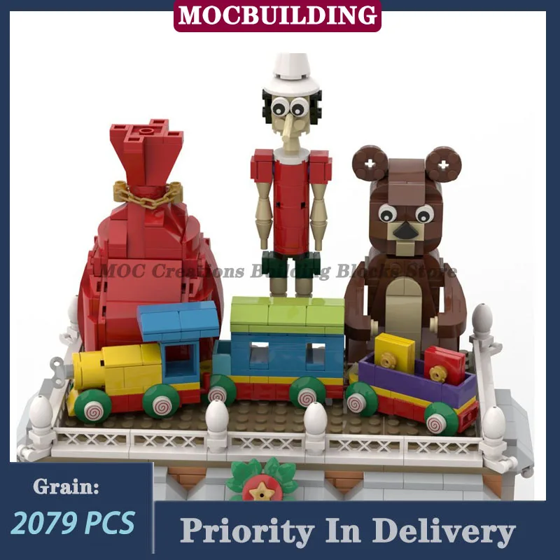 

City Store Item Model Building Blocks MOC Architecture Scene Train Toy Store Collection Christmas Gifts