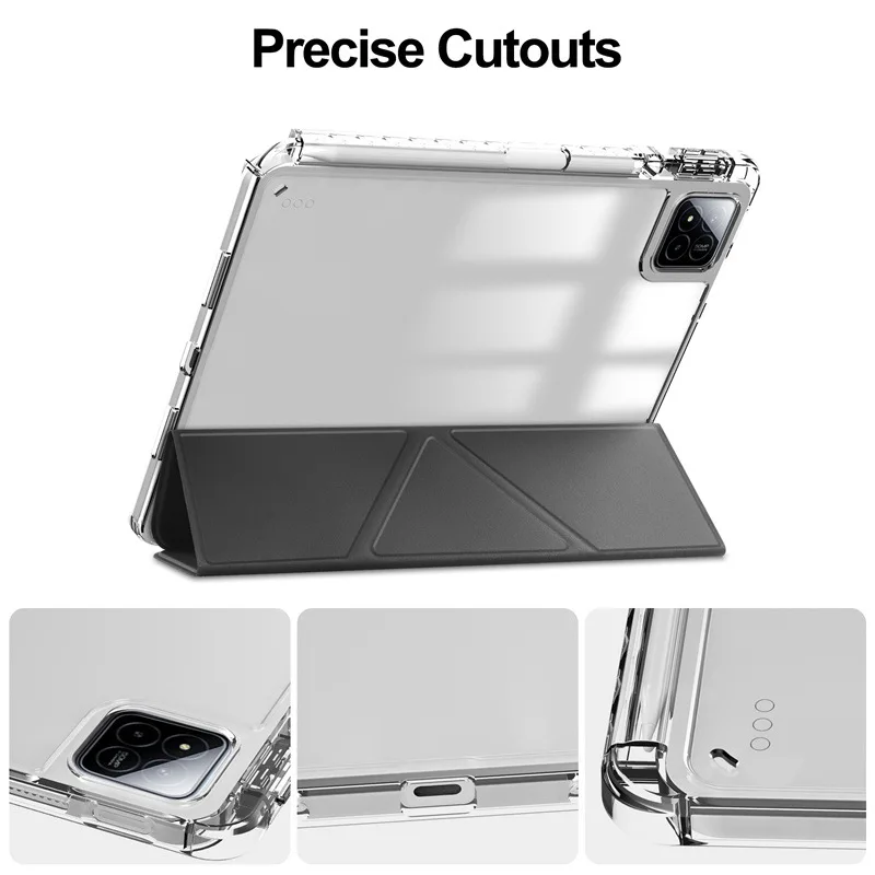 Folio Case For Xiaomi Pad 8/7/6 Pro 11 11.2 Clear Hard Back Shell Multi‑Angle Stand Pencil Slot Anti‑Drop Funda For POCO Pad X1 - view 2