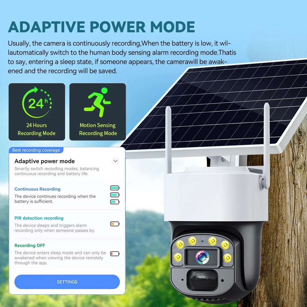 Yoosee 2K 4MP 4G Solar Camera Wireless WiFi Camera Outdoor 8W Solar Panel 10400mAH Big Battery Long Standby 4G Sim Solar CCTV