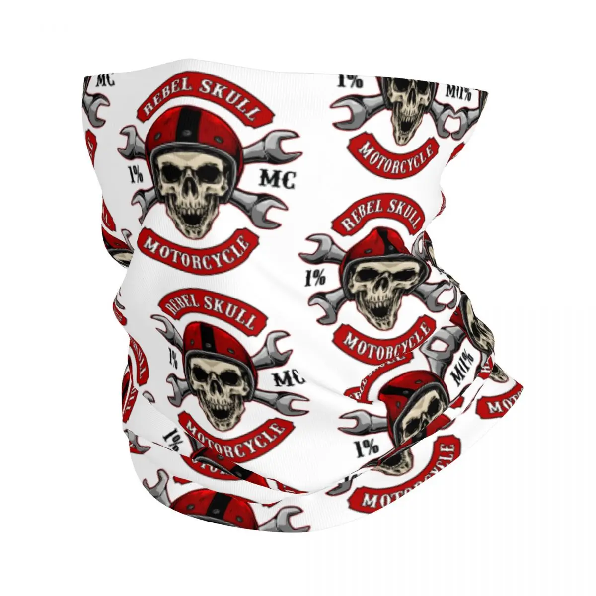 Rock Biker Skull And Crossbones Neck Gaiter Men Women UV Face Shield Winter Bandana Scarf for Hiking