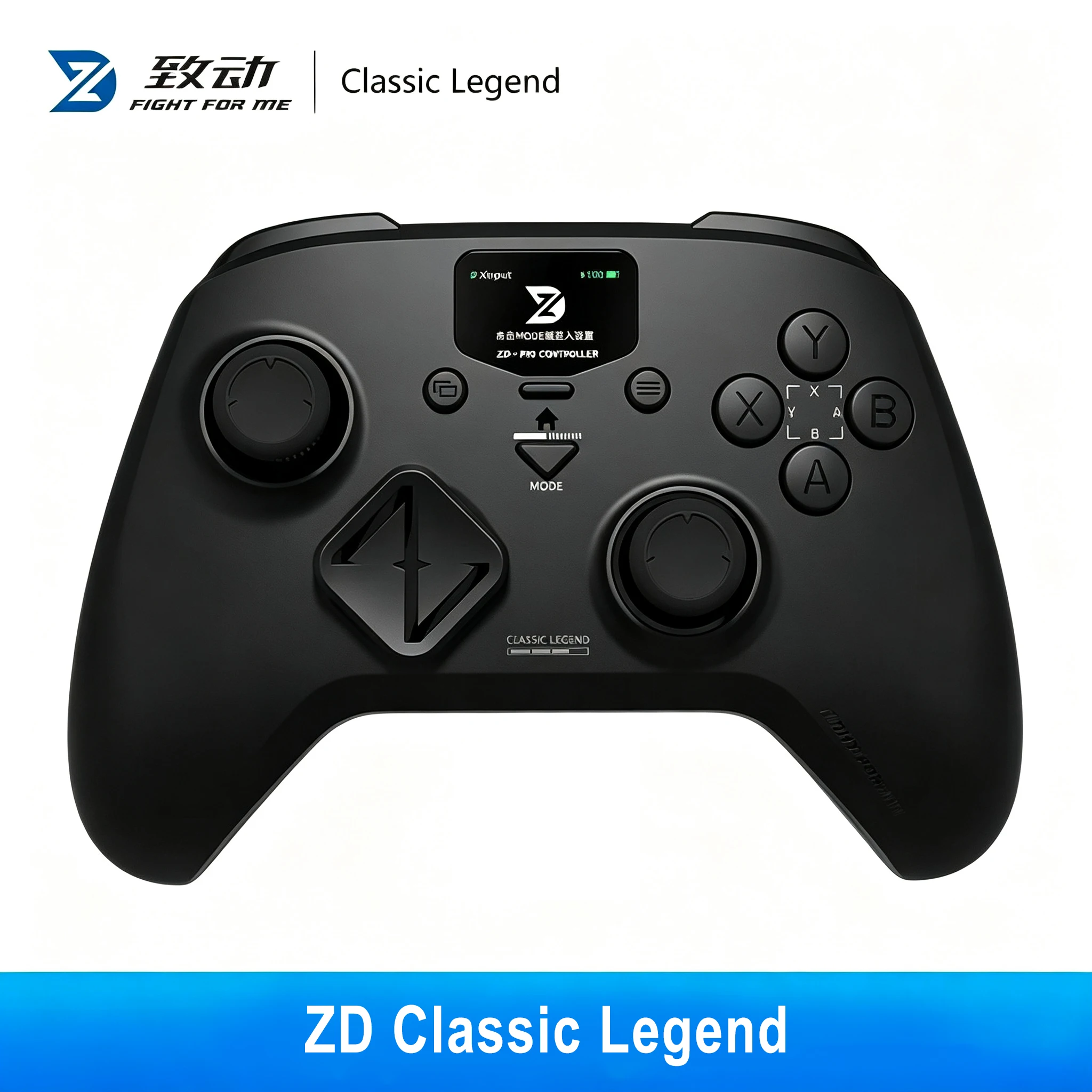 ZDクラシックレジェンド 3モードワイヤレスLCDコントローラー スクリーンコントローラー デュアルトリガージョイスティック スイッチ/PC/NS Steam PCゲームコントローラー