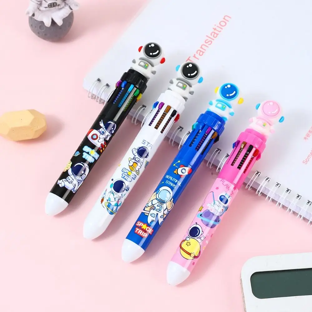 Multifunctional Astronaut Color Ballpoint Pen Quick Dry Astronaut 10 Colors Ballpoint Pen Cartoon Durable Multicolored Pen