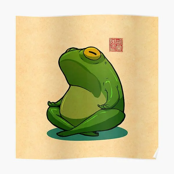 

Yoga Frog Cross Legged Pose Poster Wall Print Funny Picture Decoration Room Home Painting Vintage Decor Modern Art No Frame