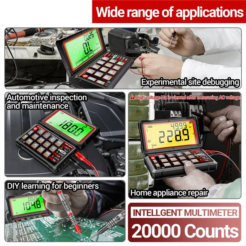 

A03Z- 623 Smart Built-In Lithium Battery Car Multimeter Repair Tester 20000 Count Voltmeter Multitester Meter Tools