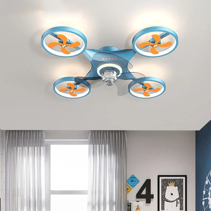 New 110V 220V Nordic Ceiling Fan Living Room Led Invisible Fan Lamp Ceiling Bedroom Fan Remote Control Reversible Blades Fans