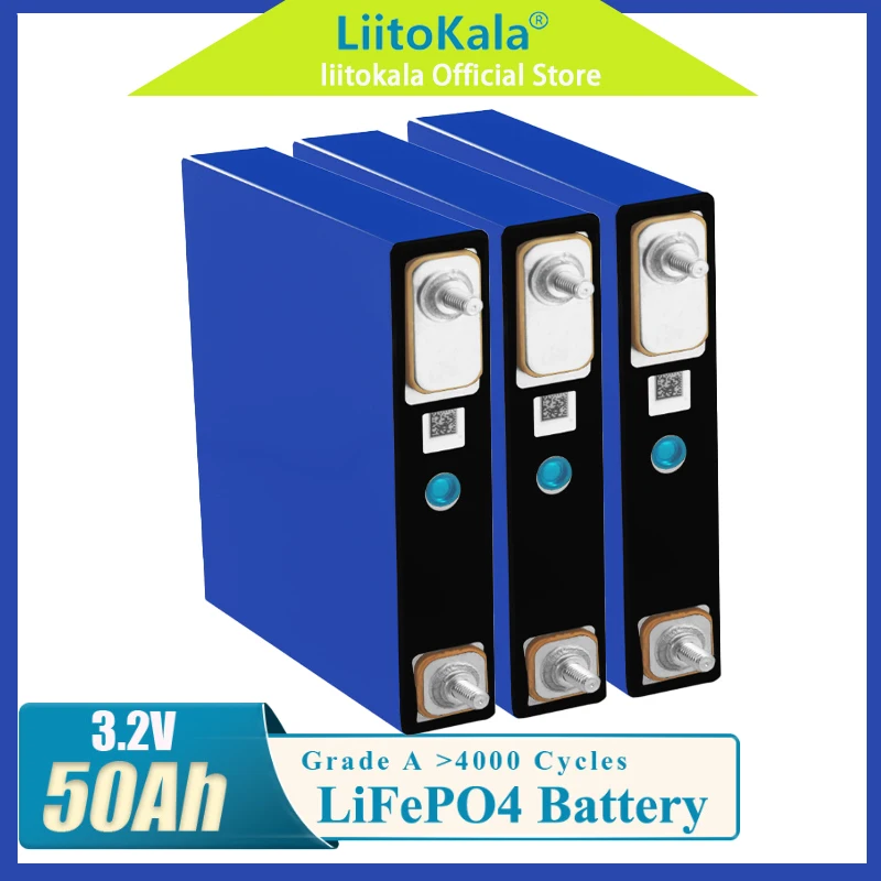 Authentic LiitoKala 3.2V 50ah lithium iron phosphate battery, single unit square aluminum shell battery