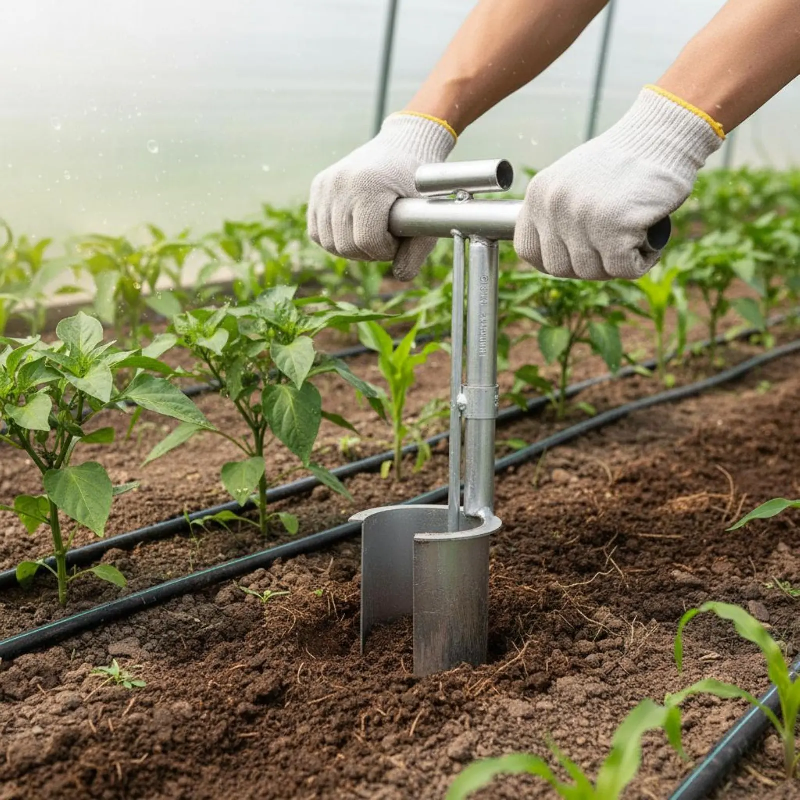 Vegetable Transplanting Tool Tip Manual Plant Transplanter Vegetable Planting Tool Labor-Saving Manual Soil Puncher