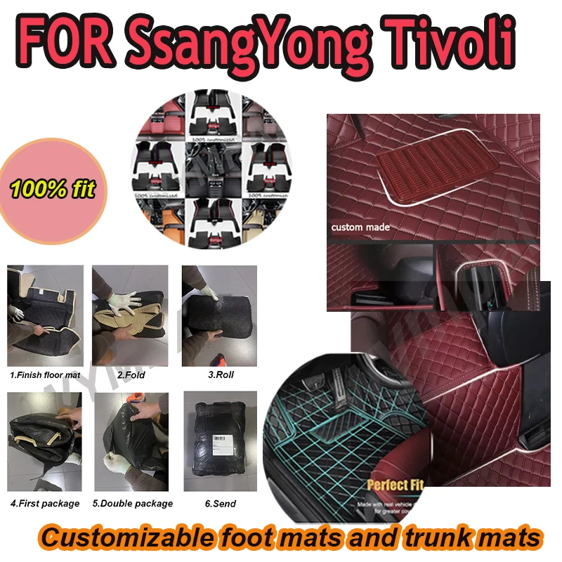

LUXURY Car Floor Mats For SsangYong Tivoli XLV Air Grand LUVi 2015~2022 Protective Pad Luxury Mat