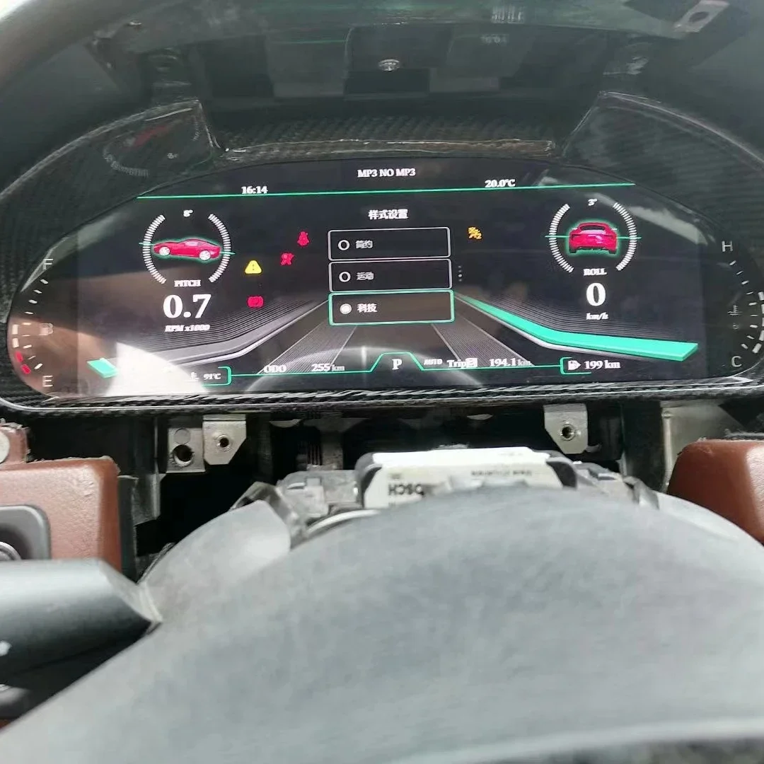 12.3 Inch Car LCD Dashboard Panel for GT GC 2008-2022  LCD Instrument Cluster Display Speedometer Multimedia Player