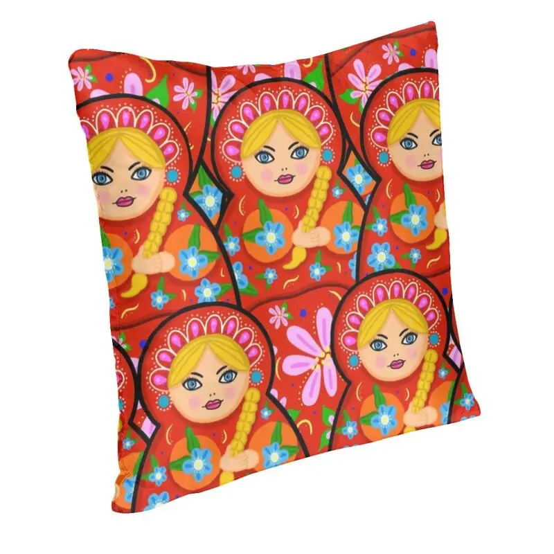 Russian Doll Matryoshka Throw Pillow Case Home Decor Square Russia Folk Art Babushka Pattern Cushion Cover 45x45cm Pillowcover