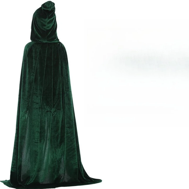 Capa medieval preta com capuz, adulto, criança, unissex, capa de veludo, halloween, vampiro, bruxa, cosplay, verde, branco, robe, capa