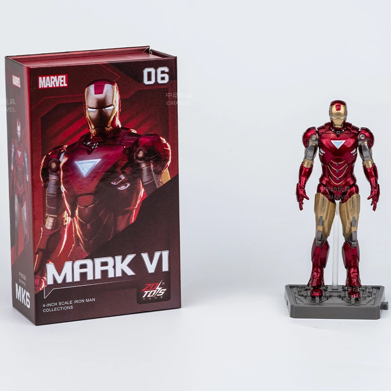 4 Zoll Original 1/10 ZD Toys Iron Man Actionfigur MK1 MK2 MK3 MK4 MK5 MK6 MK7 Tony Stark Anime Puppe Modell Kinder Geburtstagsgeschenk – Detail 27