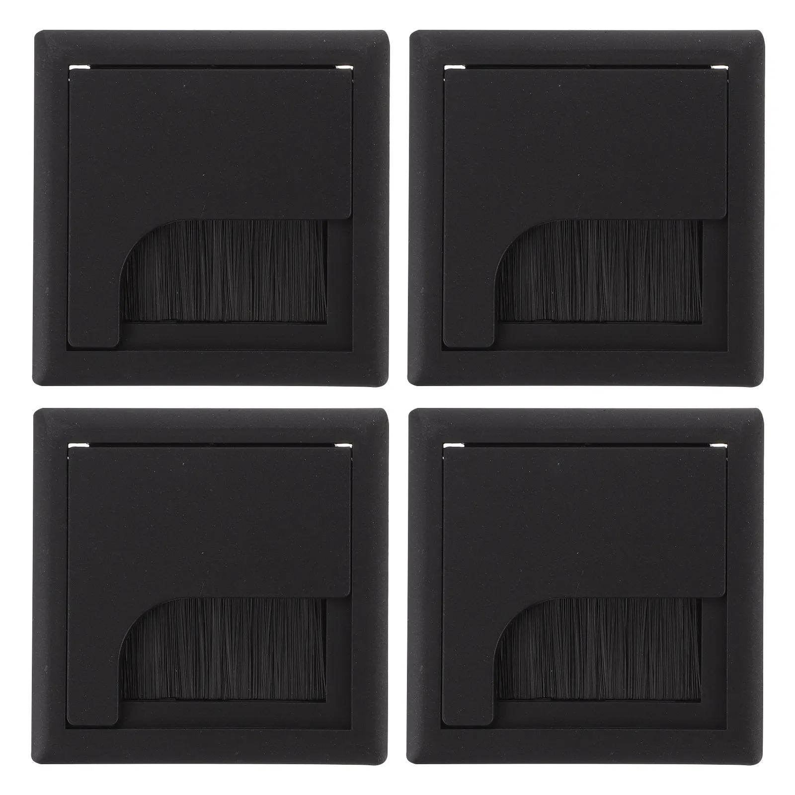 4Pcs Desk Wire Hole Covers ABS Plastic Cable Hole Caps Dustproof Brush Design for Office Pc Tables Home Decoration Wire