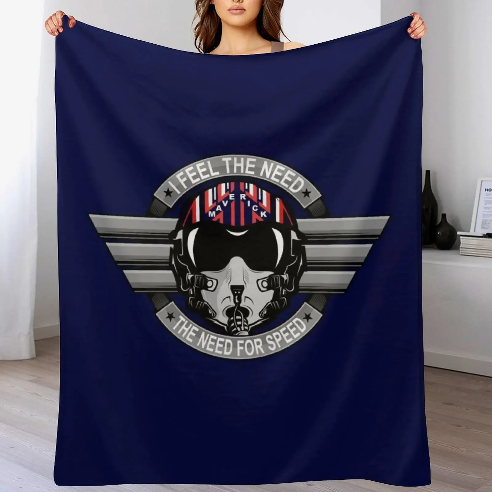 Maverick Helmet Insignia Throw Blanket Cozy Throw Blanket for Bed Sofa Chair
