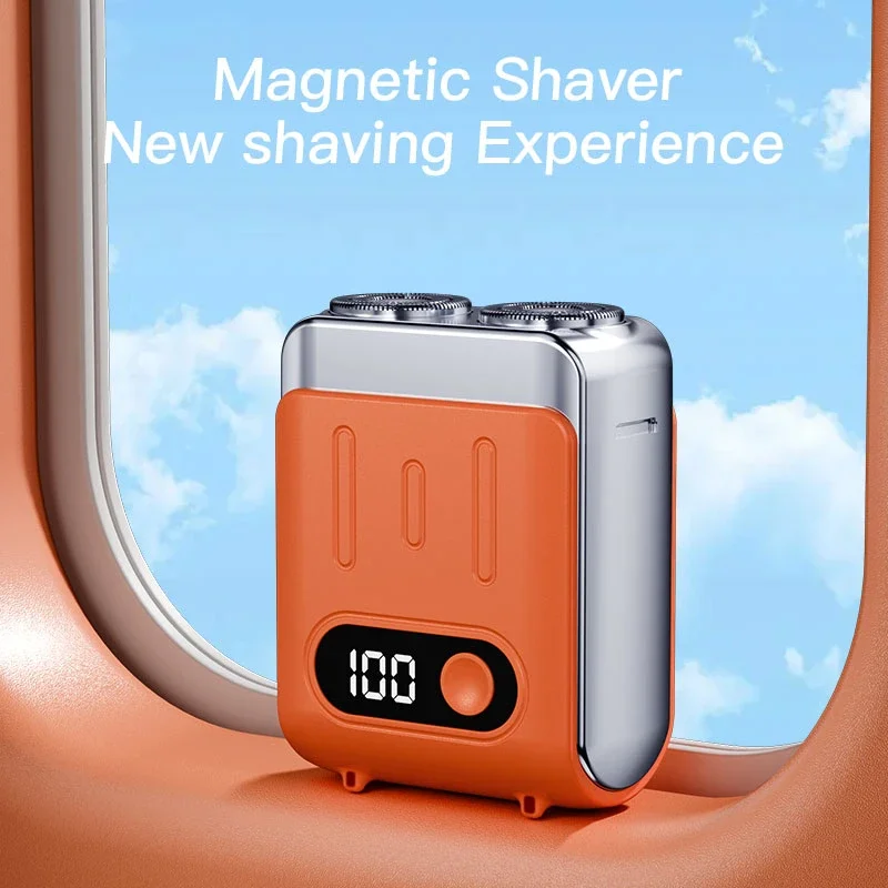 Afeitadora eléctrica Xiaomi, afeitadora inteligente para el hogar y el coche, pantalla Digital, Mini Afeitadora recargable de doble hoja, potente regalo para hombres