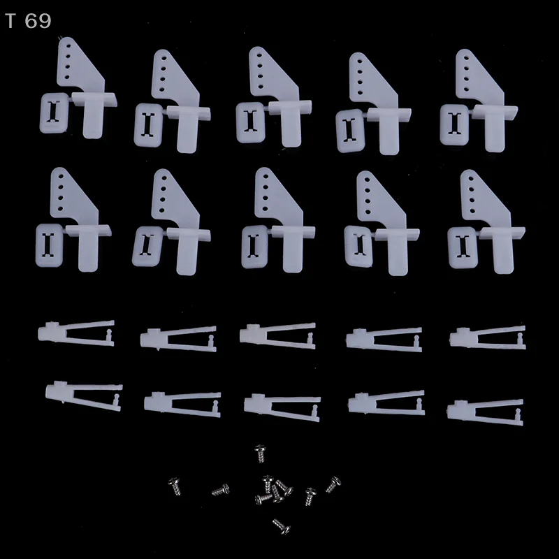 10 Sets Servo Ailerons Elevators For RC Fixed Wing Airplane Medium Lock On Nylon Control Horn And Clevis 21mm Set Rudder