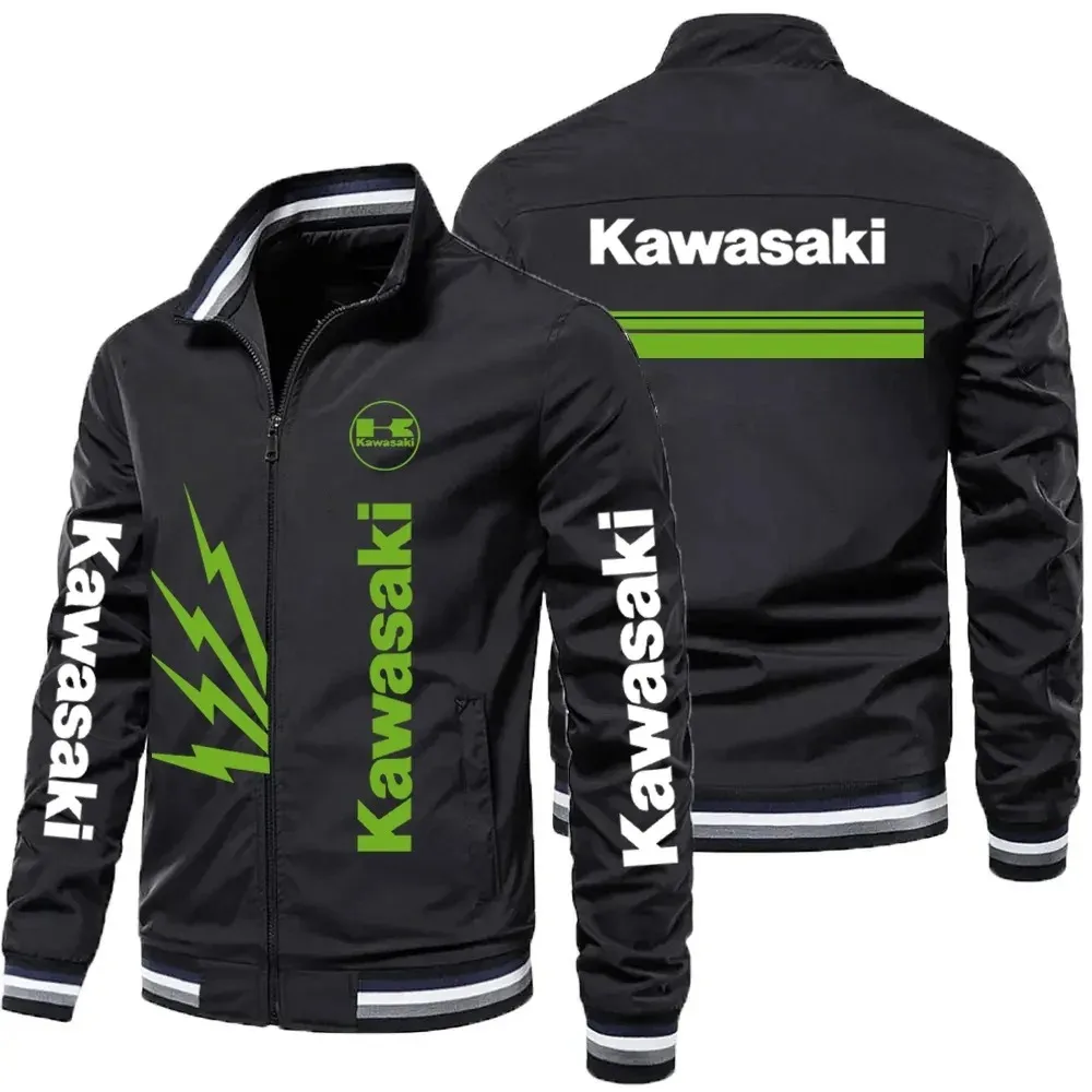 

Мужская куртка на молнии 2025 года с логотипом мотоцикла Kawasaki Y2K, модная спортивная одежда, уличная дорожная гоночная куртка для верховой езды, куртка для пар