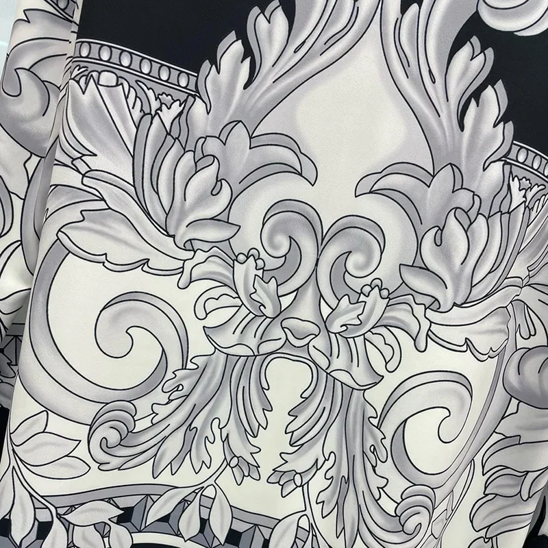 Роскошные королевские рубашки, мужская одежда, повседневная социальная рубашка с цветочным принтом пейсли и цифровой печатью, рубашка Manga Longa, сорочка Homme De Luxe