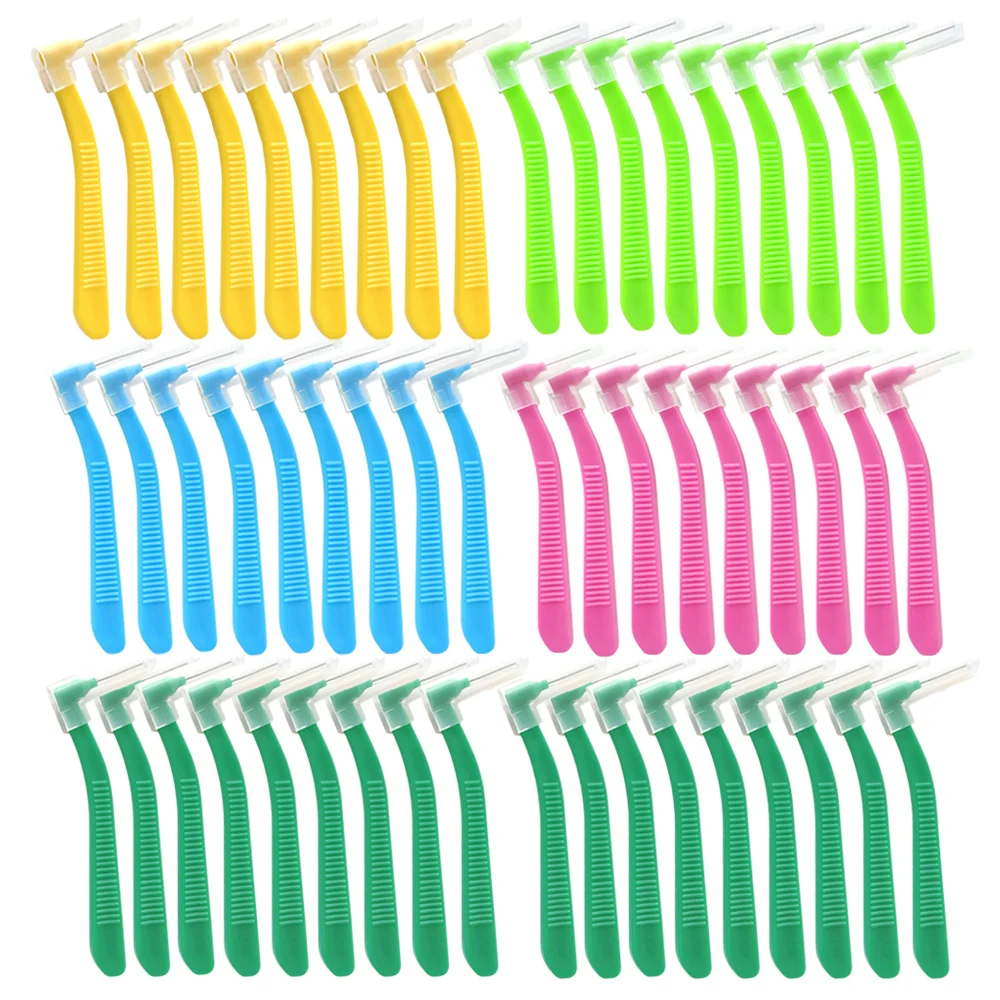 20pcs 0.6-1.2mm  L shapeInterdental brush With Box orthodontic dental tool teeth cleaning toothpick oral hygiene dental flosser