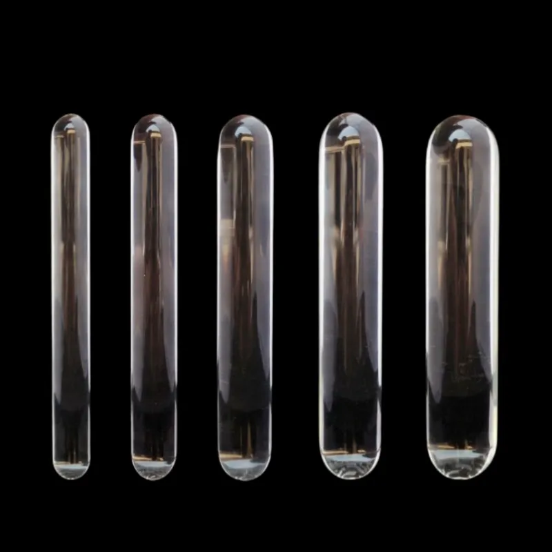 Smooth Long Anal Sex Toy of Crystal Clear Circular Column Glass Dildo Butt Plug for Couple Opening Anue Peep Vagina Erotic Shops