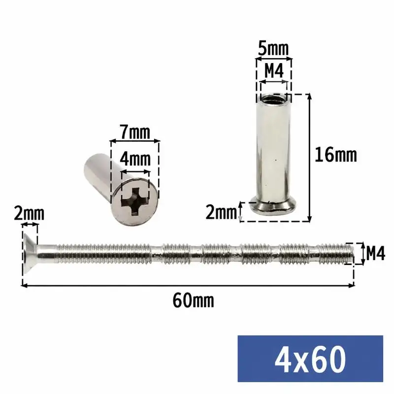 10/20/30pcs Per Pack 4mm Door Handle Screws Set Bolt Through Fixings For Roses Knobs Door Lock Escutcheons