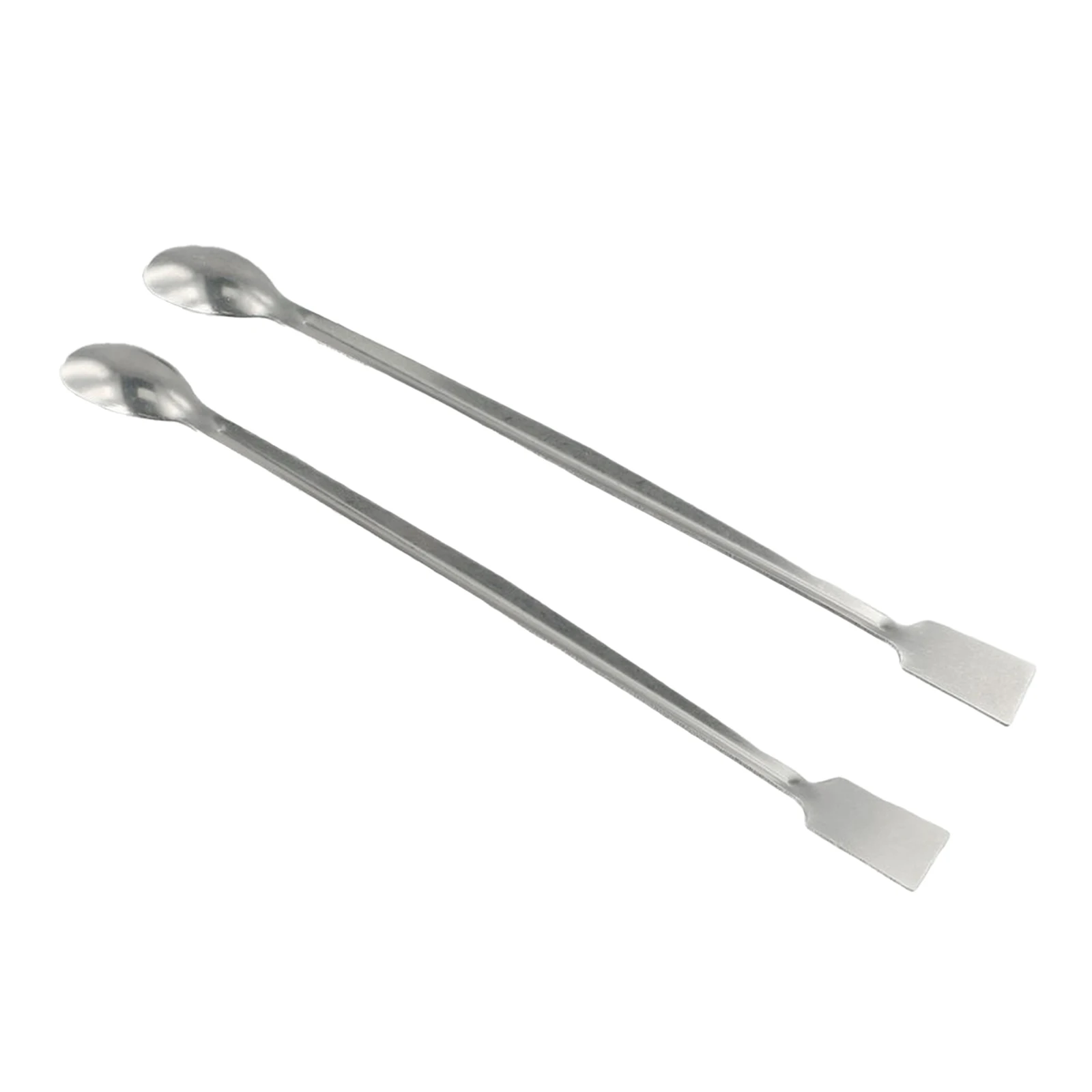 Colher de amostragem de laboratório de aço inoxidável, espátula de 20cm, colher de reagente de extremidade dupla, ferramenta manual para experimento dentário, 2 peças