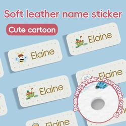 Customized Leather Laser Name Label Sticker Sewn For Kids Baby Clothing Schoolbag Uniform Quilt Sewable Waterproof Name label