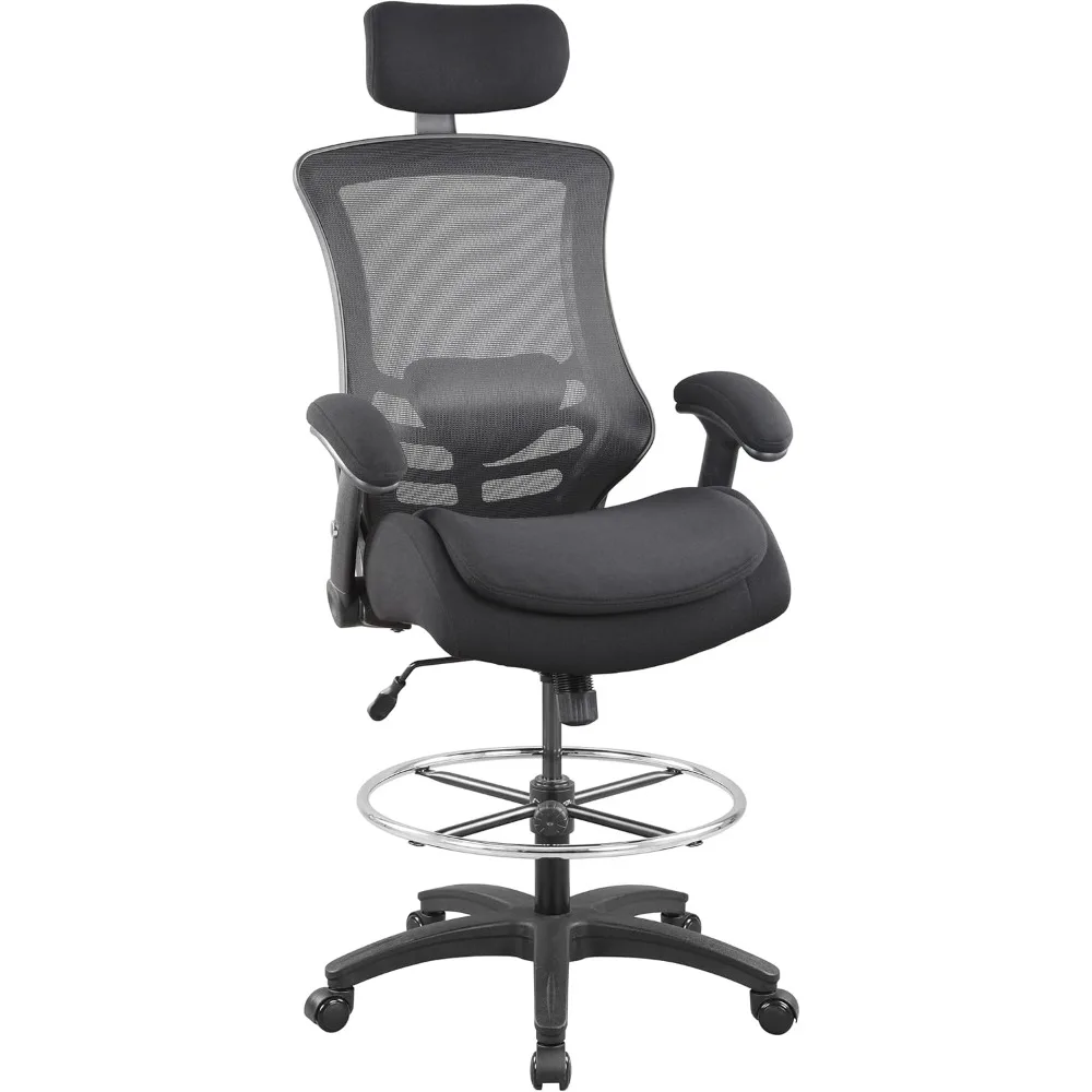 

400lbs High Back Mesh Ergonomic Computer Office Drafting Chair with Super Soft Adjustable Arms Molded Foam Double Seat Cushion