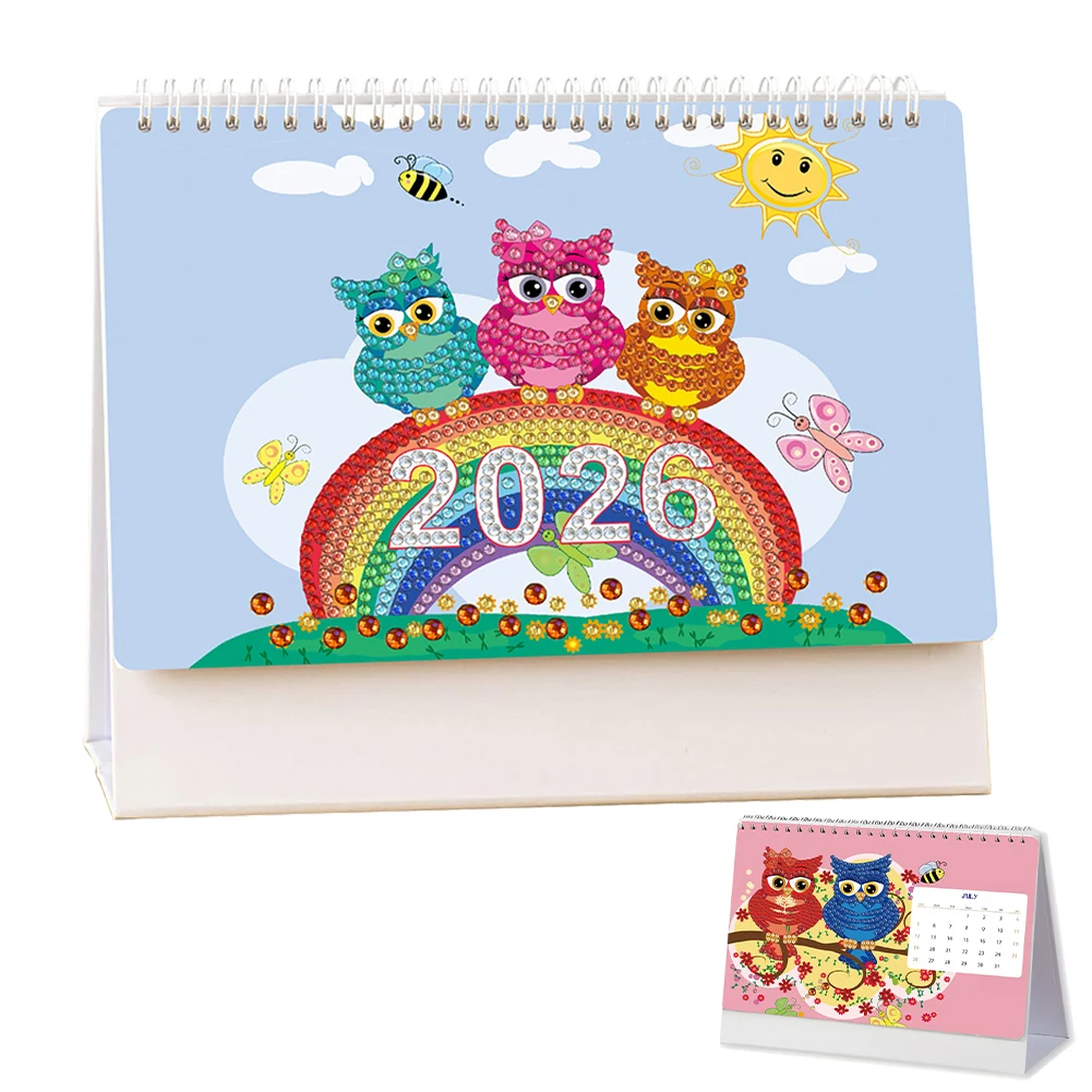 

Календарь на 2026 года, набор для рисования алмазами «сделай сам», с бриллиантами неправильной формы, набор для алмазной живописи для домашнего офиса, школы, планирования