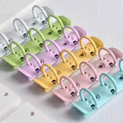 5pcs Colored Metal Loose Leaf 3 Hole Binding Clip Spiral Binder File Folder DIY Diary Clips Ring For A8 Mini Office Stationery