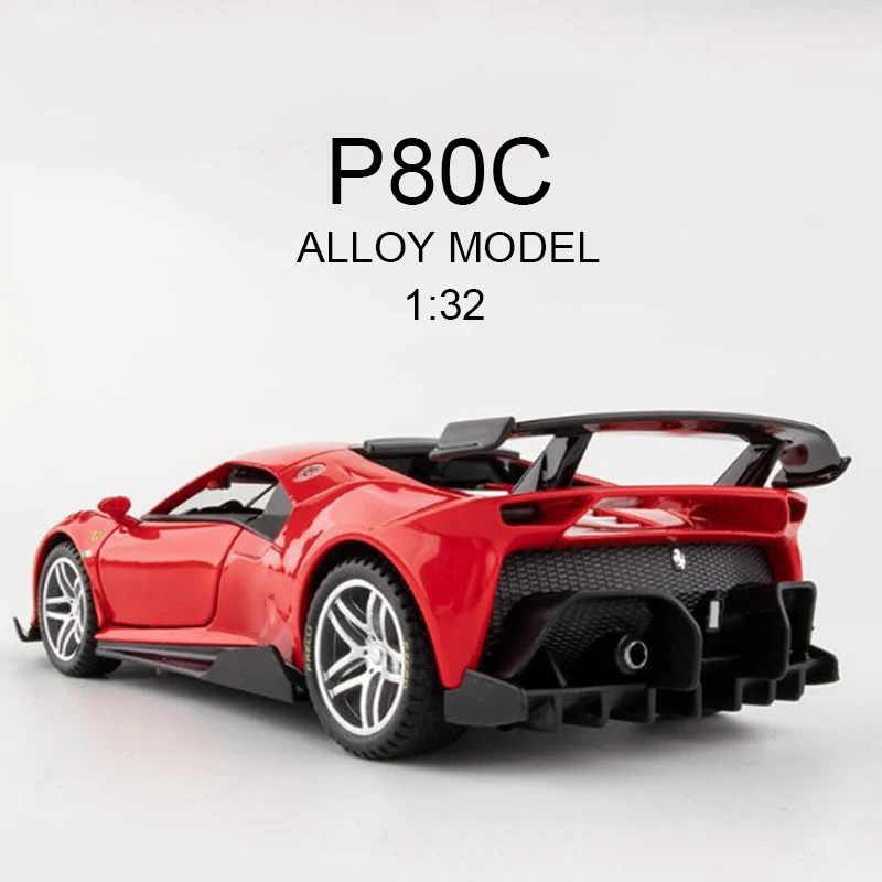 

Diecast 1:32 Alloy Model Car Miniature P80C Concept Supercar New Metal Racing Vehicle Red Gift for Children Christmas Boys Toys