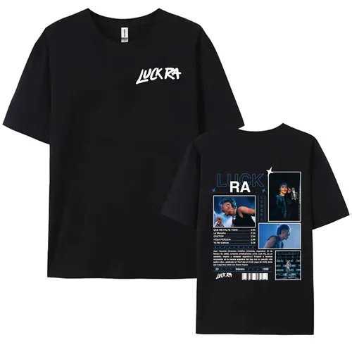 Imagen 1 del producto Camisetas de rapero Luck Ra 2025 Tour Merch para hombre, camiseta informal de manga corta de algodón 100% de gran tamaño, camiseta Retro de música Pop Unisex